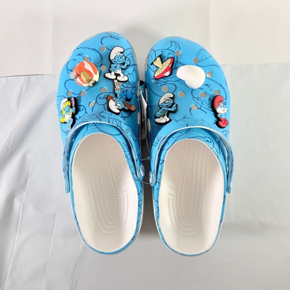 Crocs Smurfs Classic Clog‎ Blue Multi Mens 10 Womens 12 Comfort Shoes New
